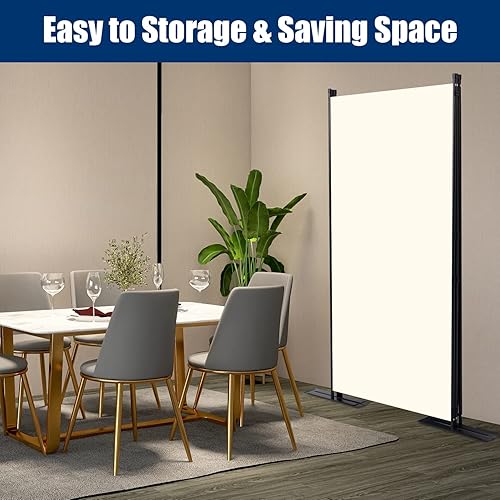 Vista 4 de Divisor de habitación portátil de 6 pies y pantallas de privacidad plegables, divisor de tela de 102 pulgadas de ancho para separación