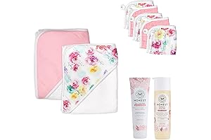 HonestBaby Bubbles and Cuddles 9-Piece Organic Gift Set for Delicate Baby Skin