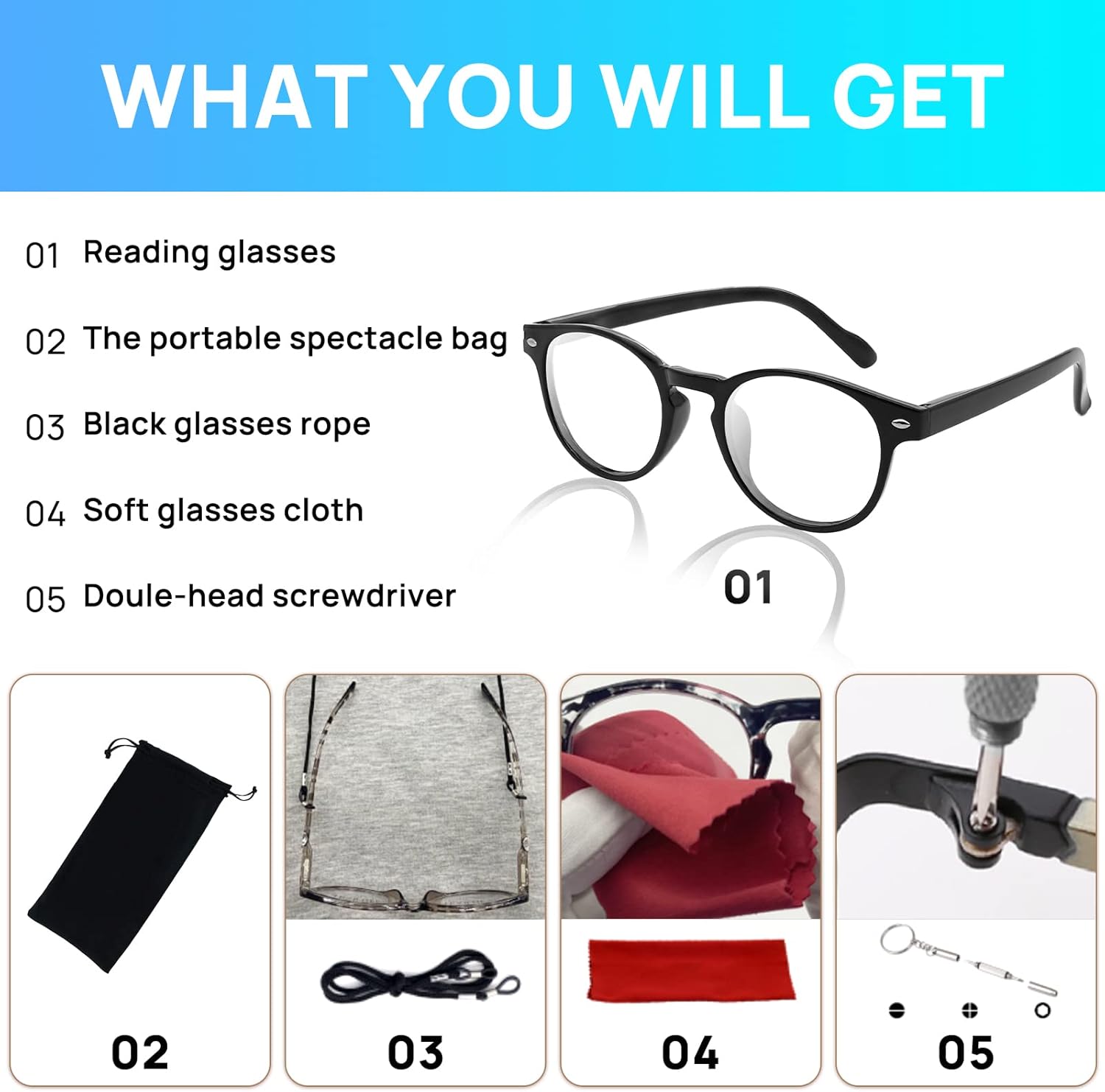 OCCI CHIARI Bifocal Reading Glasses with Clear Top,Blue Light Blocking Readers Women 1.0 1.5 2.0 2.5 3.0 3.5(1.5x Black)