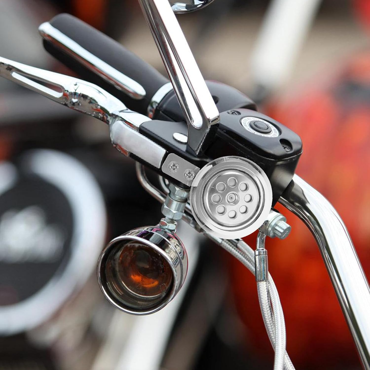 Motorcycle Loud Speaker 12v Metal Horn Rust-resistant Plated Disc for Motorbike, Electric Scooter and Tricycle Warning Signal