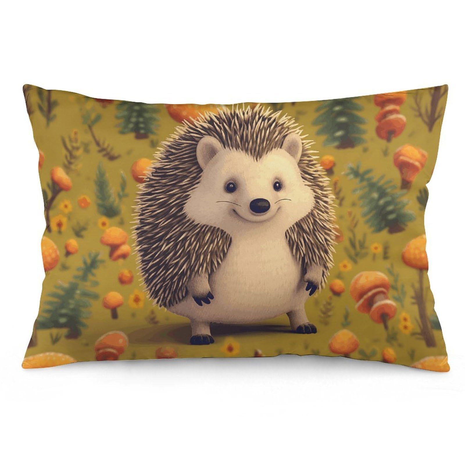 2 Pack Pillow Cases for Hair and Skin, Soft Breathable Pillow Case Covers with Hidden Zipper, Hedgehog Pillowcase 12 "x20 Pillow Covers for Sleeping Gift