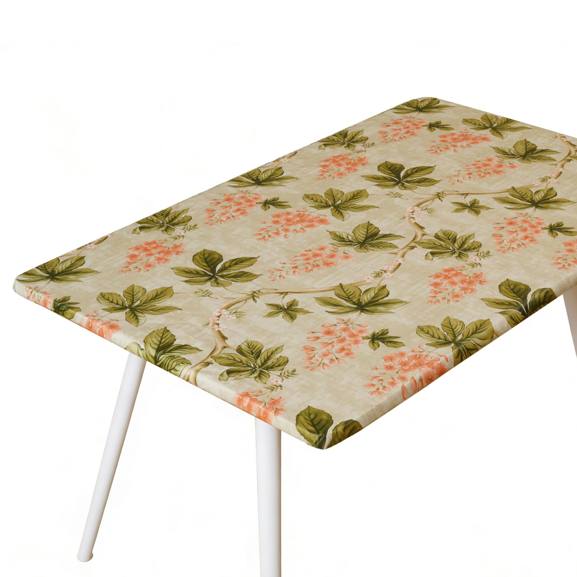 Photo 1 of **DIRTY** HOMOHEINI Rectangle Picnic Table Cloth, Elastic Waterproof Fitted Vinyl Tablecloths for 6 Foot Tables, Wipeable Flannel Backed Table Covers for Dining, Camping, Outdoor(Flower,30"x72")