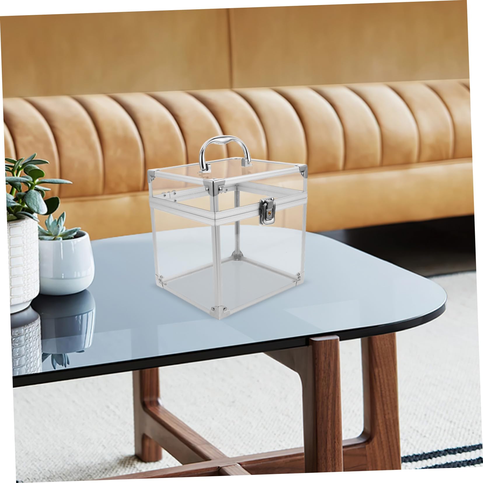 Ciieeo Organizer da Scrivania Protegge Dalla Polvere Elegante e Capiente in Acrilico Scatola Porta Vinili con Maniglia per Dischi e Cd per Spazi Ricreativi e Camera da Letto