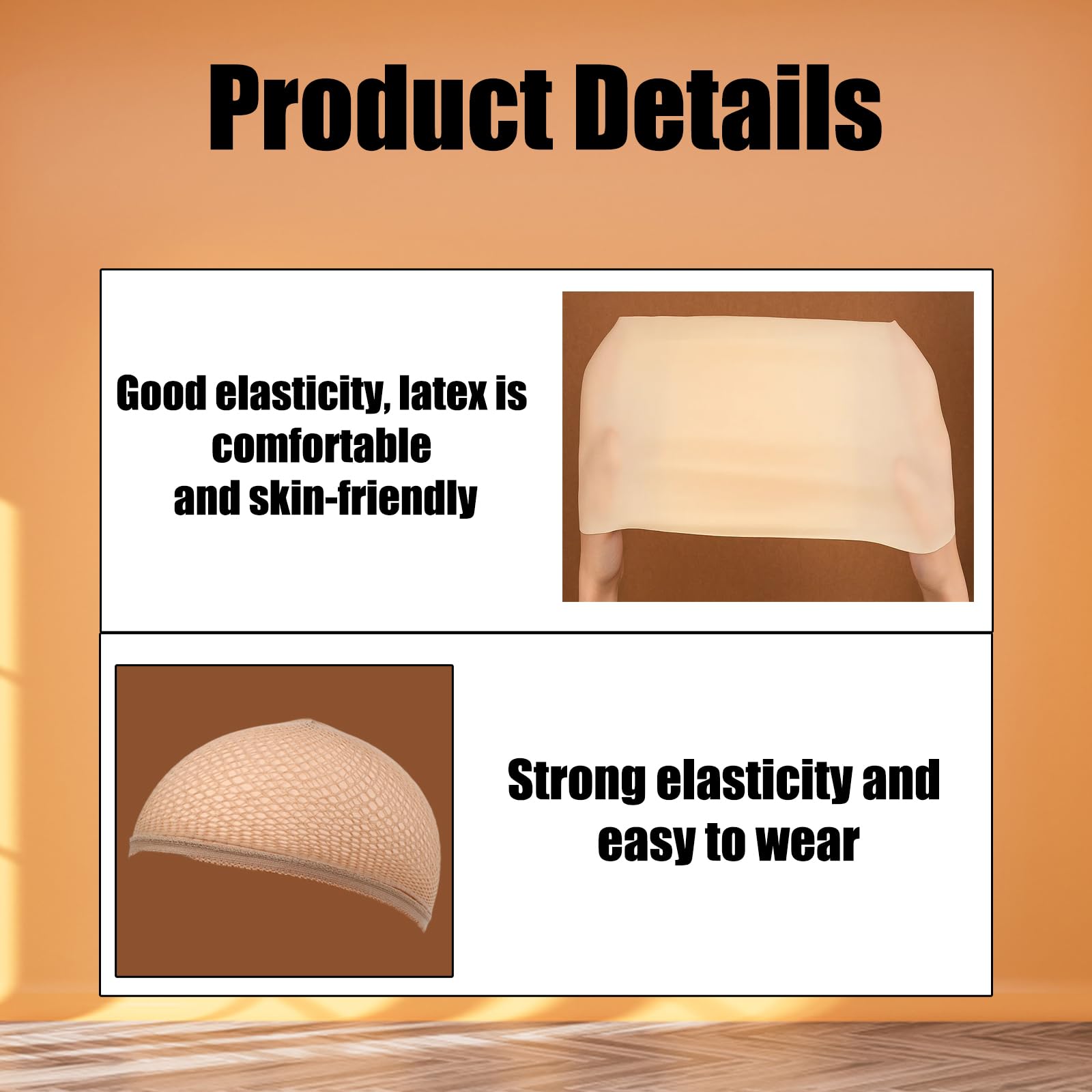 PonFxp Bald Cap, 2 Pcs Bald Caps and 2 Hair Net for Dress Cosplay Skin-Color Baldcaps for Adult Men Women Bald Cap Pitbull - Image 3