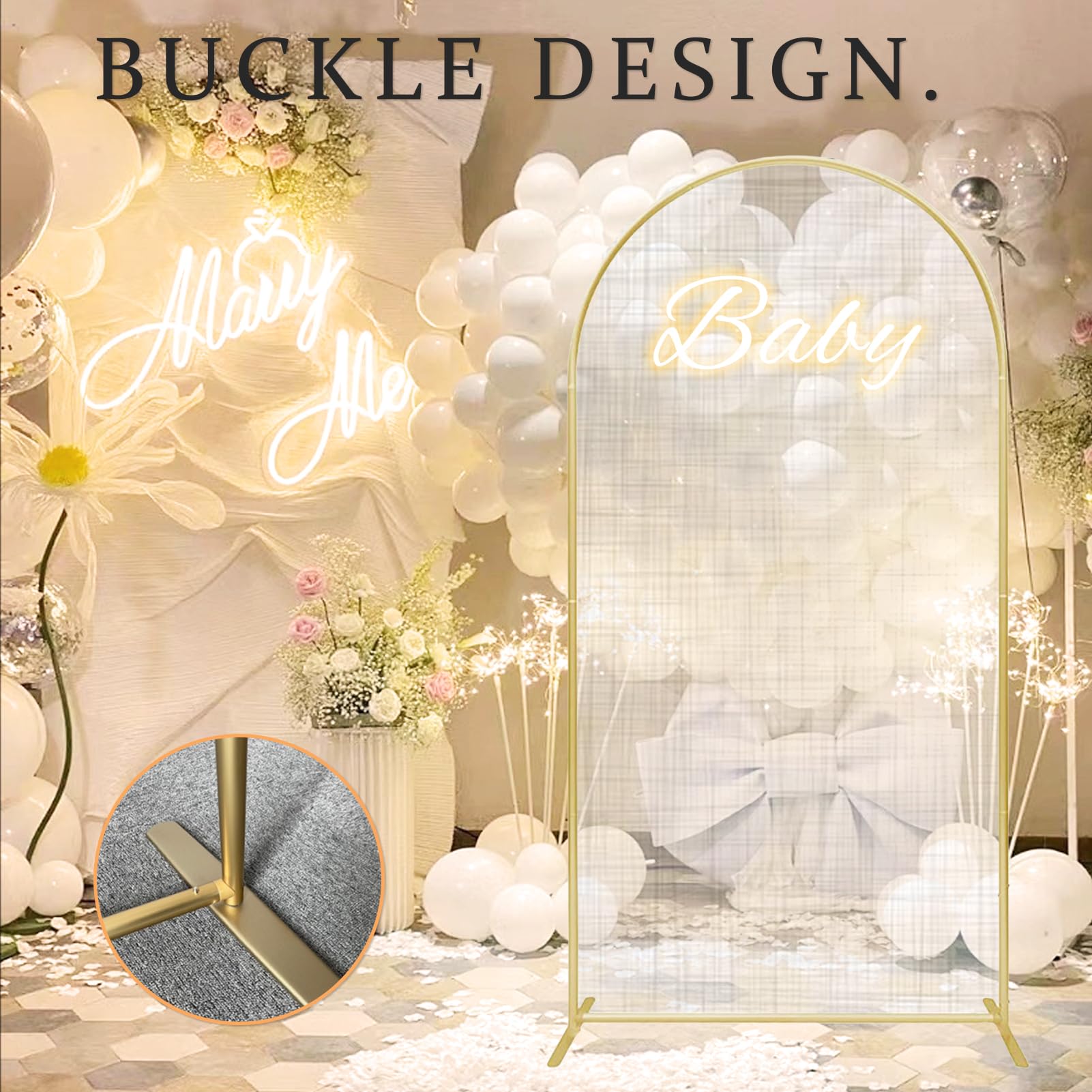 Arche Dorée, Cadre D'arche De Mariage | Support D'arche De Fleurs De Mariage Doré, Support De Fond Portable Pour Cadre De Porte, Cadre D'arche De Mariage Pour Fleurs, Ballons Et