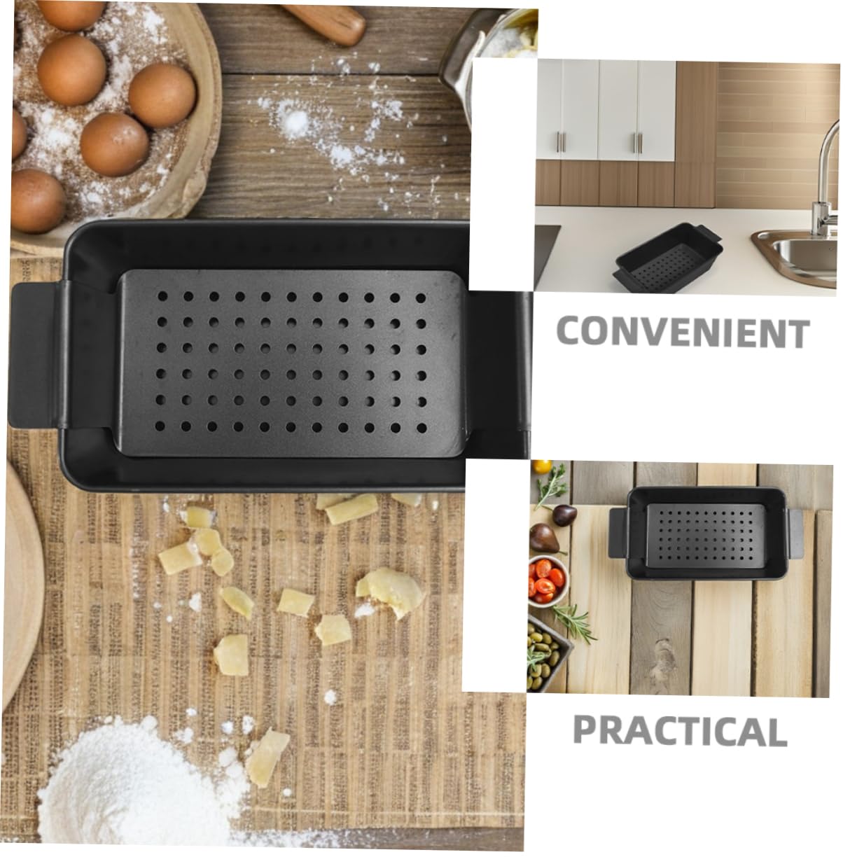 Molde para Tostadas Negro 2 Piezas de Acero al Carbono Antiadherente | Tapa, Apto para Pan de Carne y Pasteles, Uso Doméstico en Horno, Liberación Fácil