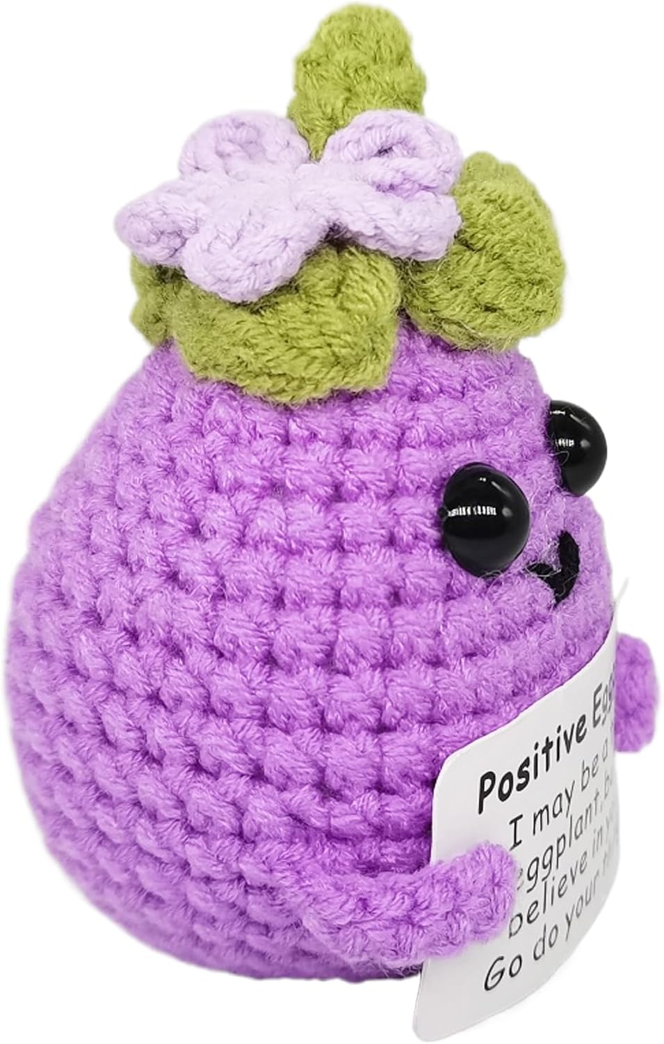 Funny Gifts Positive Crochet Knitting Animal Vegetable with Positive Card Handmade Crochet Gifts for Friend Coworker Student Teacher