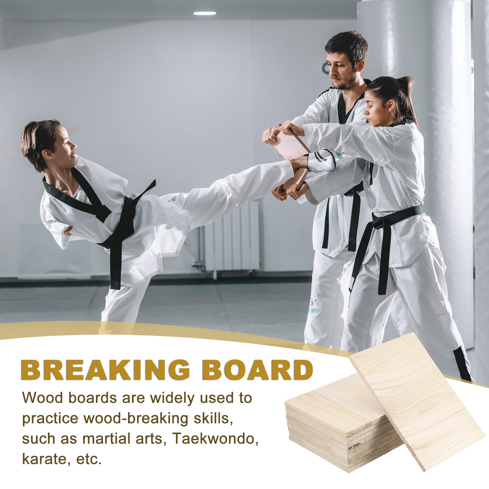PATIKIL Deska do łamania drewna, karate deski do sztuk walki, drewniane akcesoria treningowe dla dorosłych taekwondo, trening karate