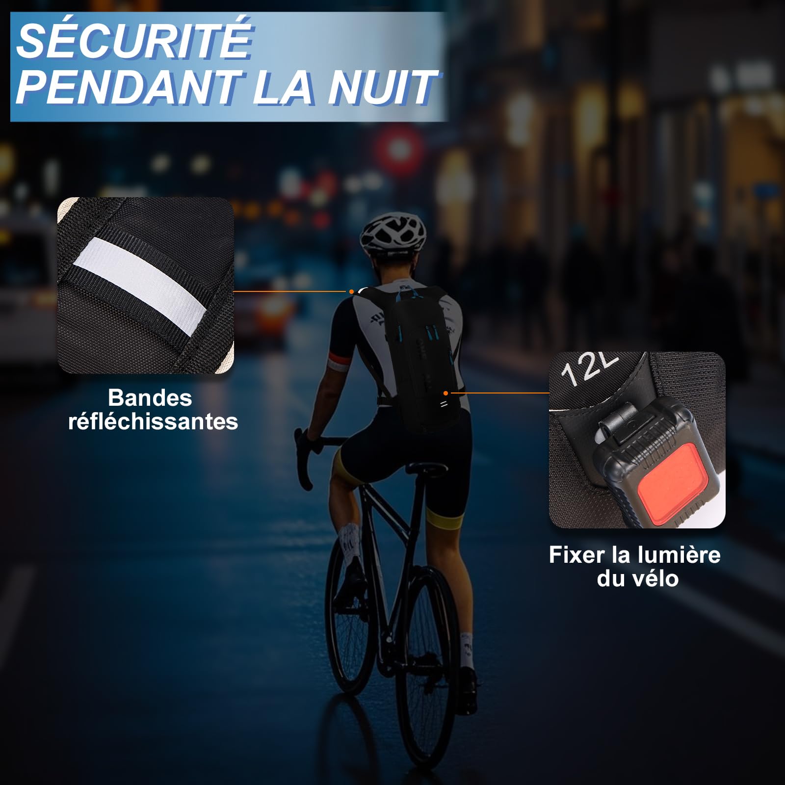 LOCAL LION 12L Sac à Dos de Vélo Sac de Bicyclette Randonnée Alpinisme Montagne Sport Camping Course Sac Cyclisme Ultraléger Respirable Unisexe