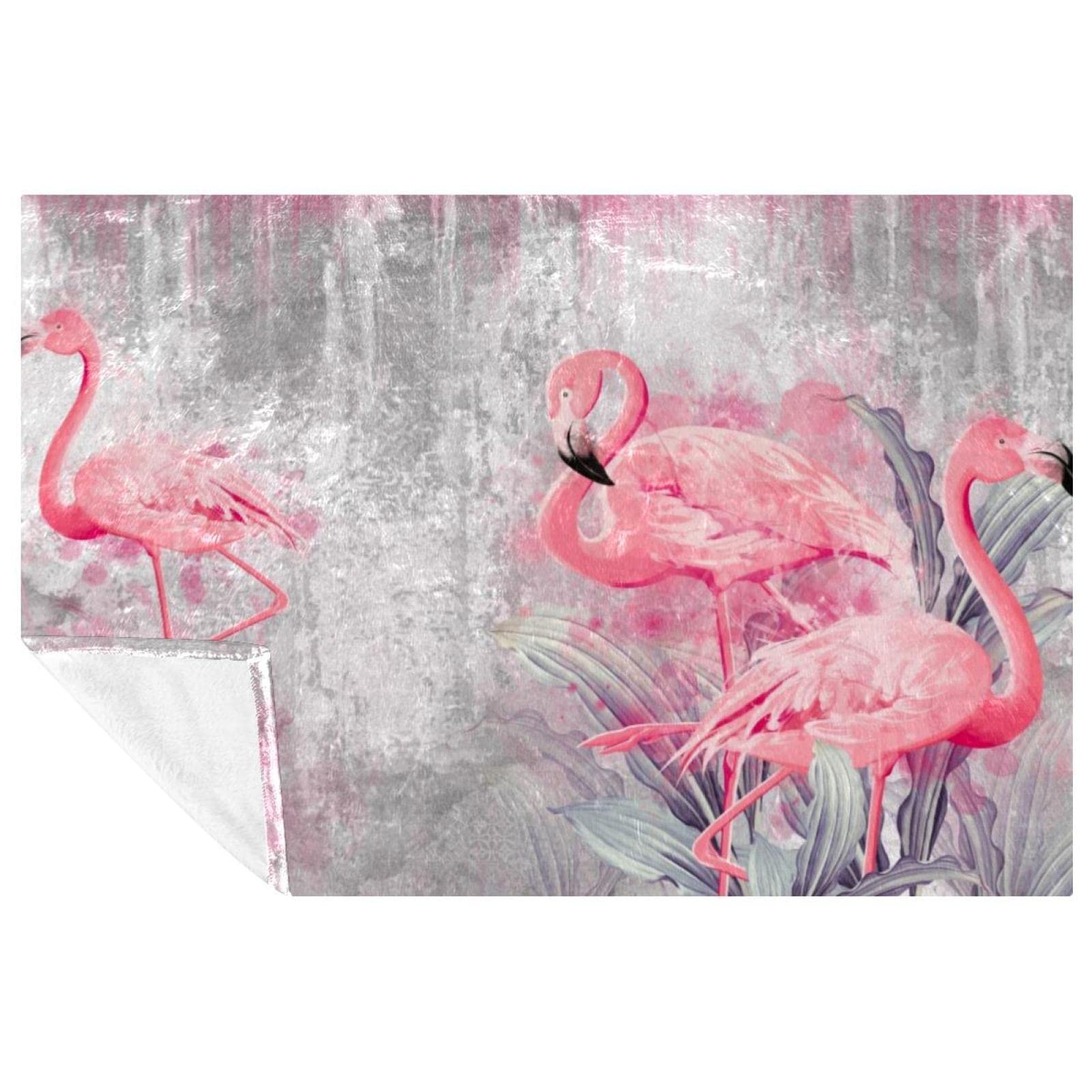 Plaid flamant rose chaud et doux | Couverture thermique légère pour lit et canapé