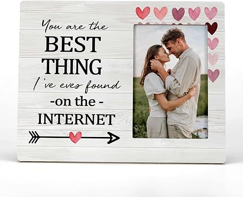 Miniatura 1 de FONDCANYON Eres lo mejor que he encontrado en el marco de fotos de Internet,Romántico Fechado Regalos Cumpleaños San Valentín Regalos para pareja,