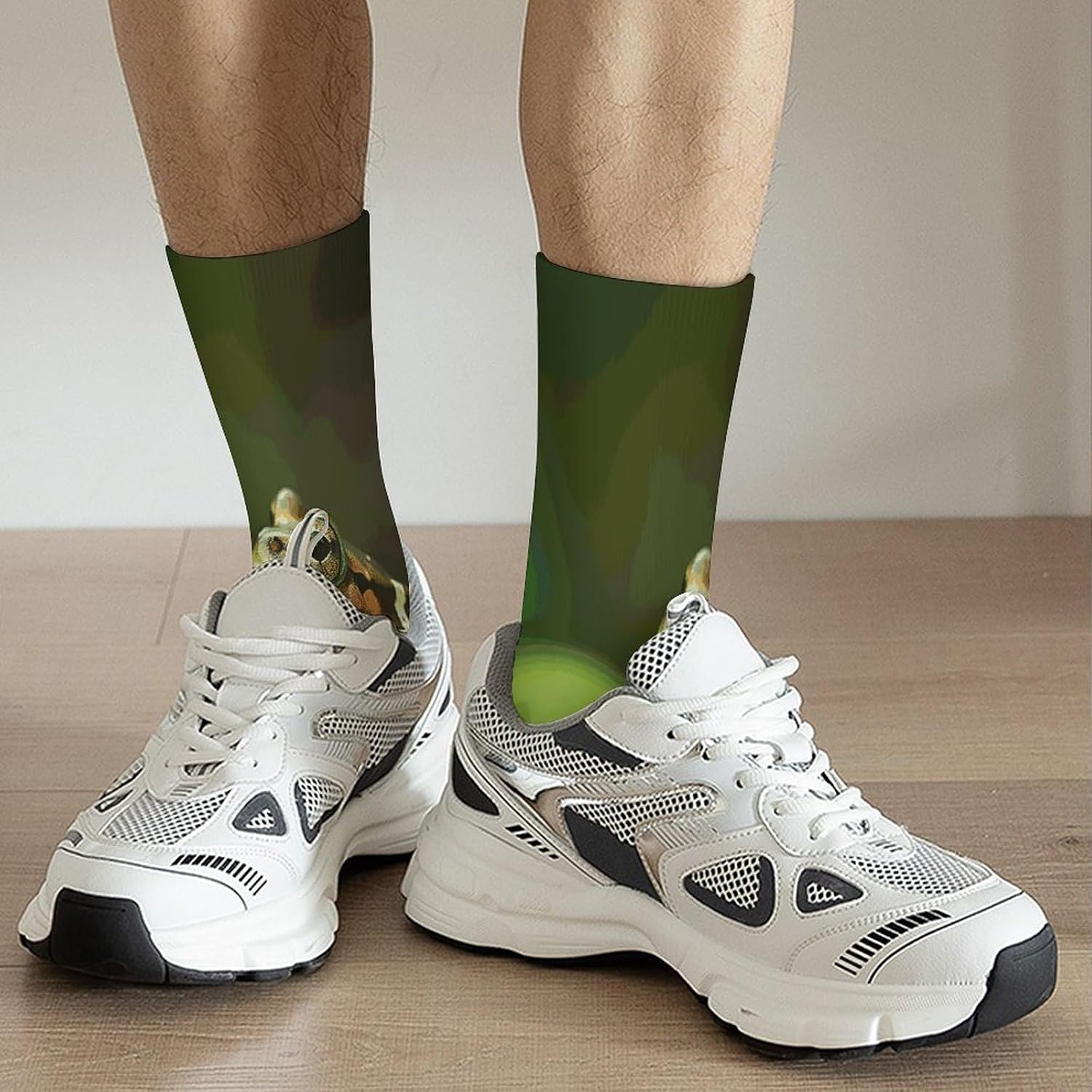 Frog And Butterfly Crew Sock High Stocking Grippy Socks | Socks for Men & Women,Stockings-Long Thin Tube Sports, Breathable Soft Athletic for Nurses,Travel