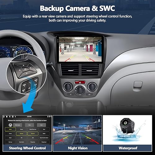 Miniatura 7 de CAMECHO 4+128 GB Radio de coche estéreo para Subaru Forester Impreza 2008-2012, 9 "Incell 1280 * 720 unidad principal de pantalla táctil con Android