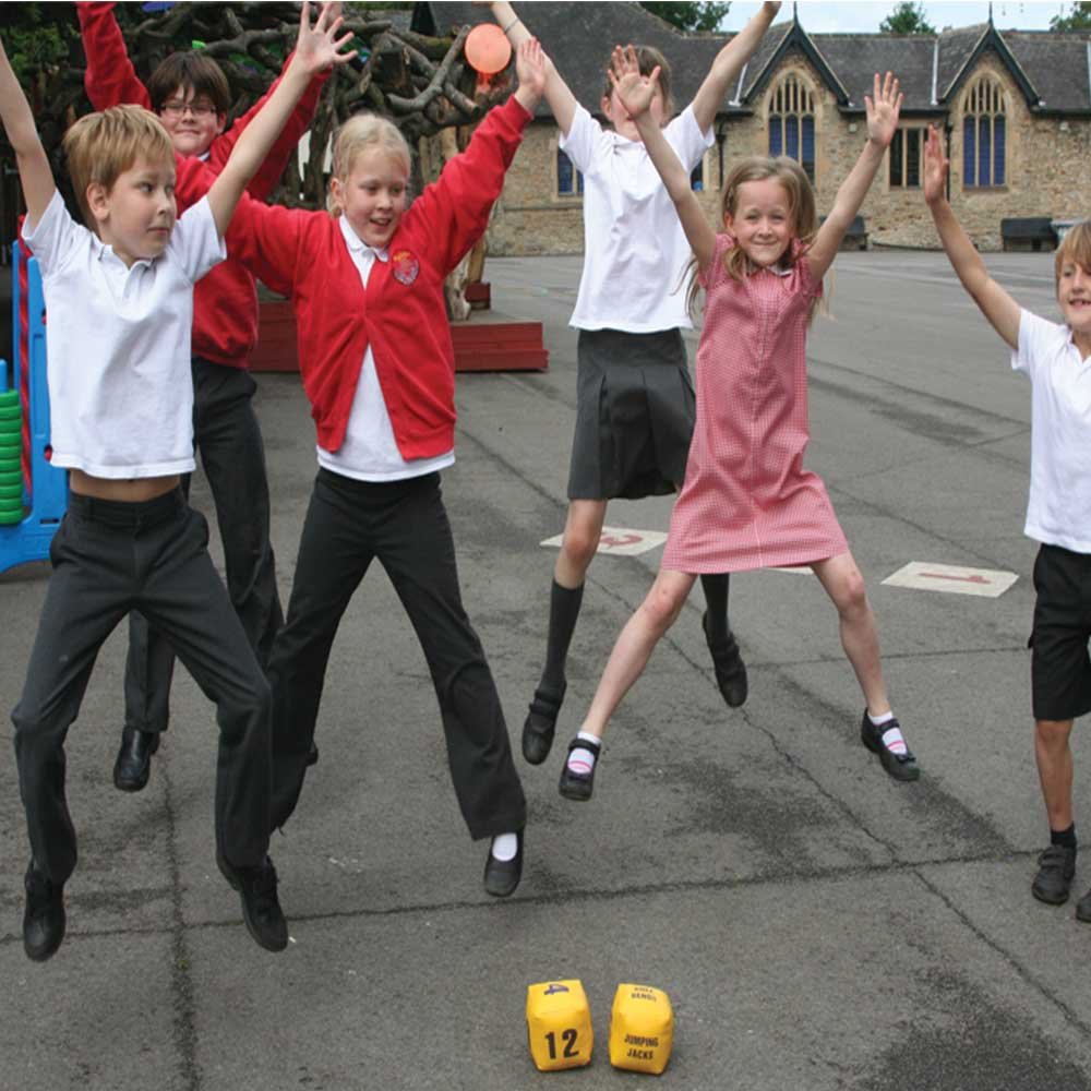 Eduk8 Children's Fitness Fun Dice - AWARD WINNING Kids Foam Filled Vinyl Dice To Encourage Children to Exercise (set of 2)