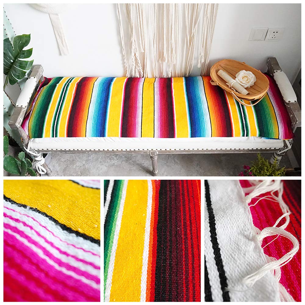 Qyeahkj Antel Exicano De 57 X 79 Pulgadas, Anta De Serape Exicano