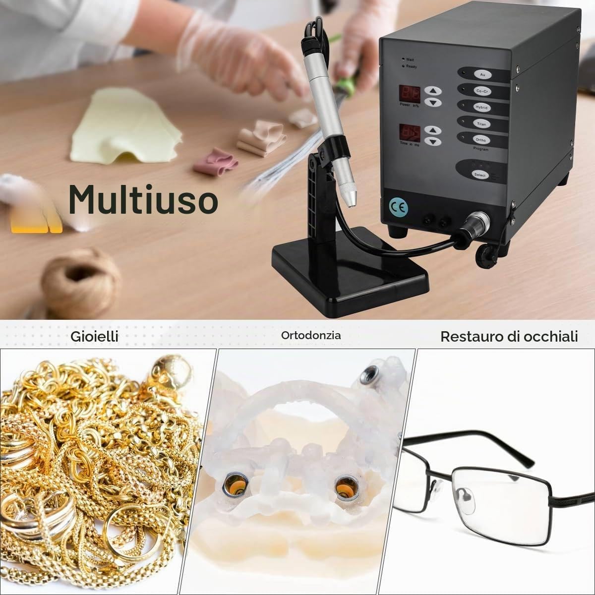Saldatrice Automatica Ad Arco Ad Argon A Punti CNC, Saldatrice Laser Portatile da 100 W, Kit Saldatore Permanente per Gioielli, Alluminio Dorato Saldabile, Titanio, 50-600 A