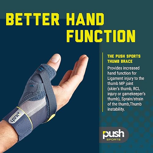 Miniatura 2 de Push Sports Soporte para el pulgar para lesiones en las articulaciones del pulgar MP. Alivio para lesiones de pulgar y ligamento de esquiador. Se