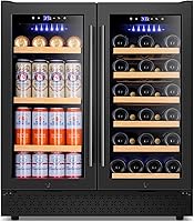 Vista 10 de Tylza 15 Inch Beverage Refrigerator, 130 Cans Quiet Beverage Fridge, 15'' Beverage Cooler Under Counter with Glass Door and Lock for Built-in or