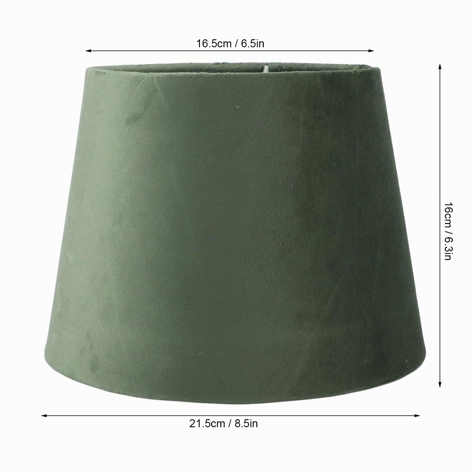 Abat-jour en Tissu E27 E14 à Double Usage, Haut de 16cm, Diamètre Supérieur de 16.5cm, Abat-jour de Lampe de Table Fait à la Main, Facile à Installer pour la Maison (Vert OD)