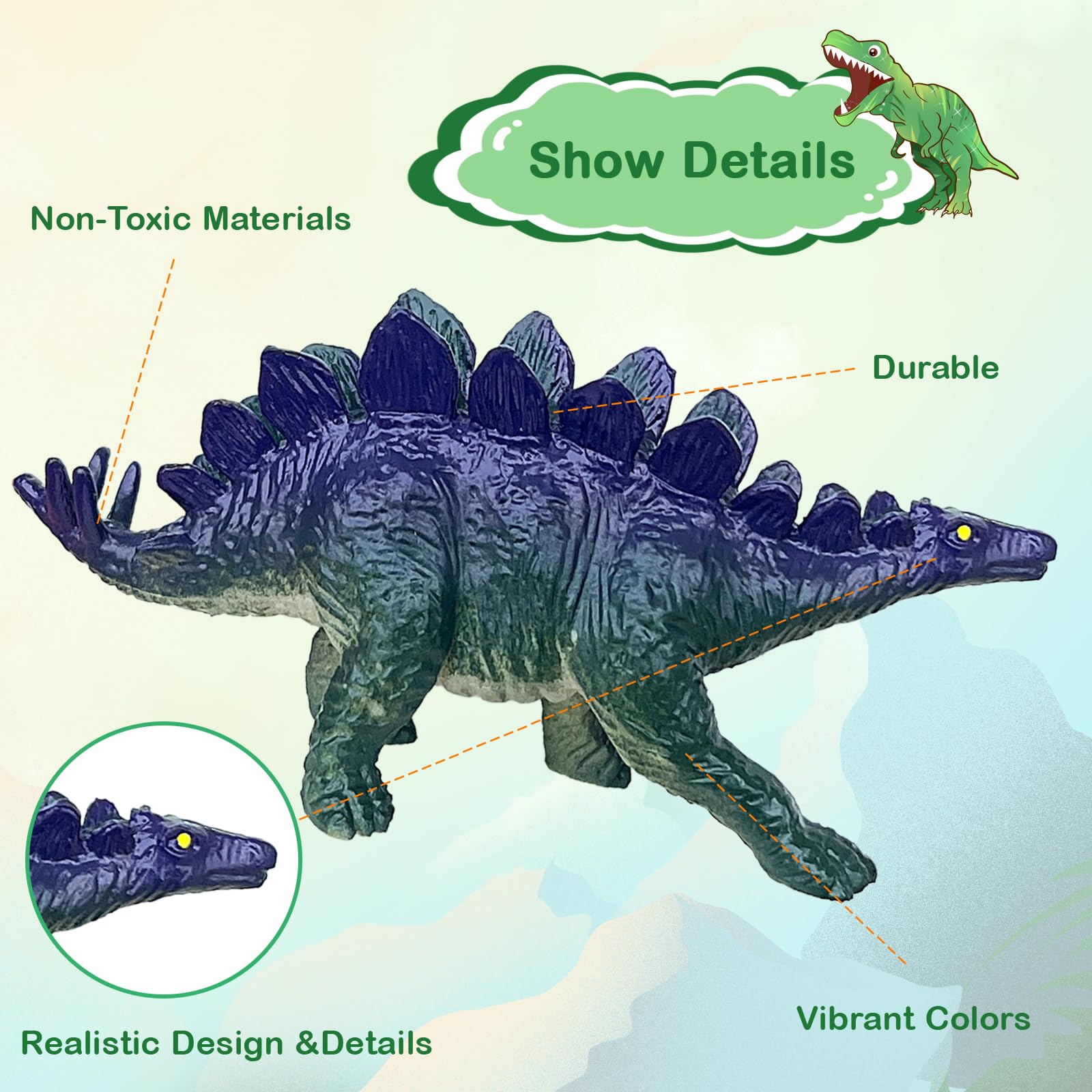 Dinosaur Toys for Kids - 12 Realistic Figures -5