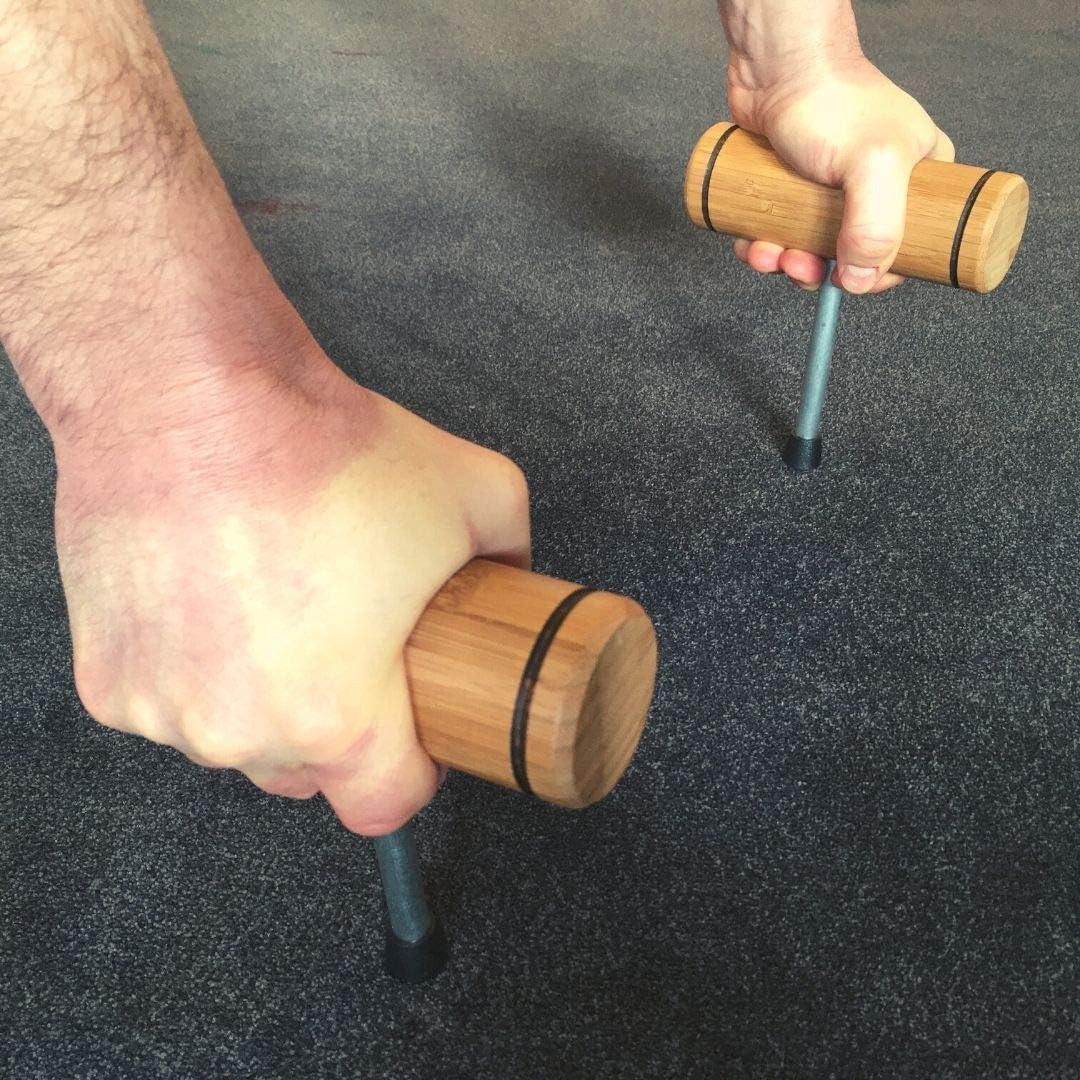 Heroic Sport T-Spikes Push-up Handles | Bamboo and Stainless Steel Push Up Bars | Perfect Pushup Calisthenics Equipment | Chest Workout for Men and Women | Parallettes Handles for Floor (Original) : Sports & Outdoors