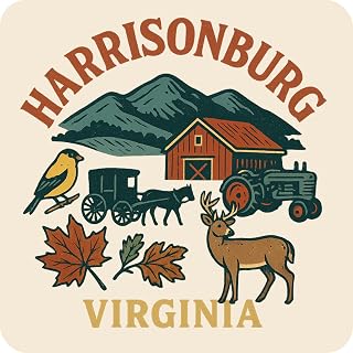 Harrisonburg Virginia Souvenir Vinyl Sticker – Destination Travel Keepsake Collectible 4-Inches Wide