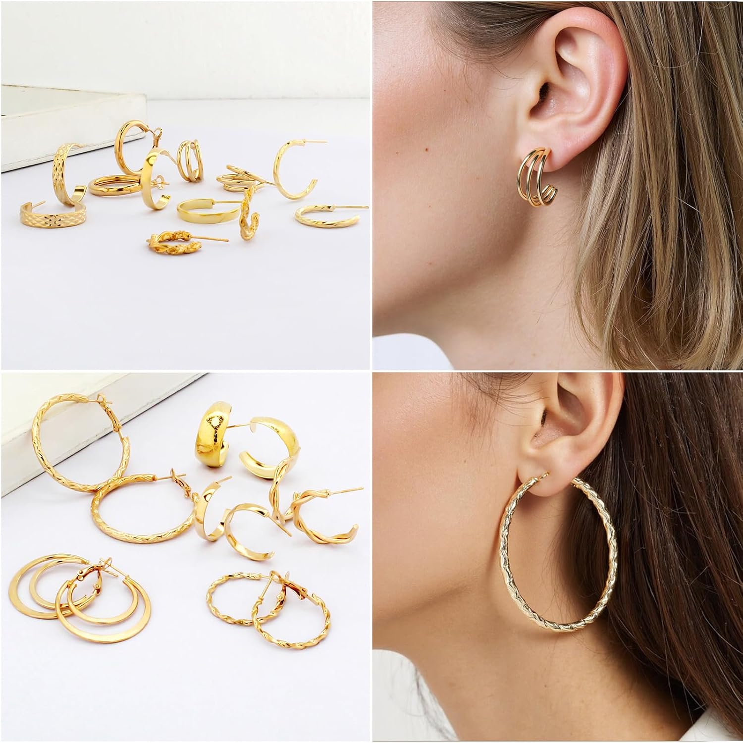 Gold Jewelry Sets for Women Fashion Costume Jewelry Gold Plated Necklace Anklet Bracelet Earrings Set - Image 7