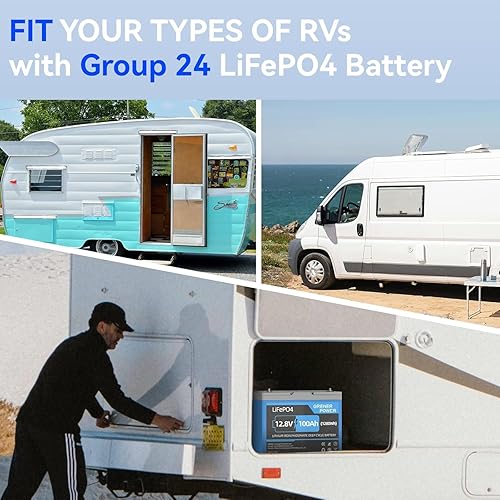 Miniatura 3 de Paquete de 4 baterías GRENERPOWER LiFePO4 de 12 V 100 Ah, BMS de 100 A, batería de fosfato de hierro y litio máx. 2560 Wh con hasta 15000 ciclos, 10