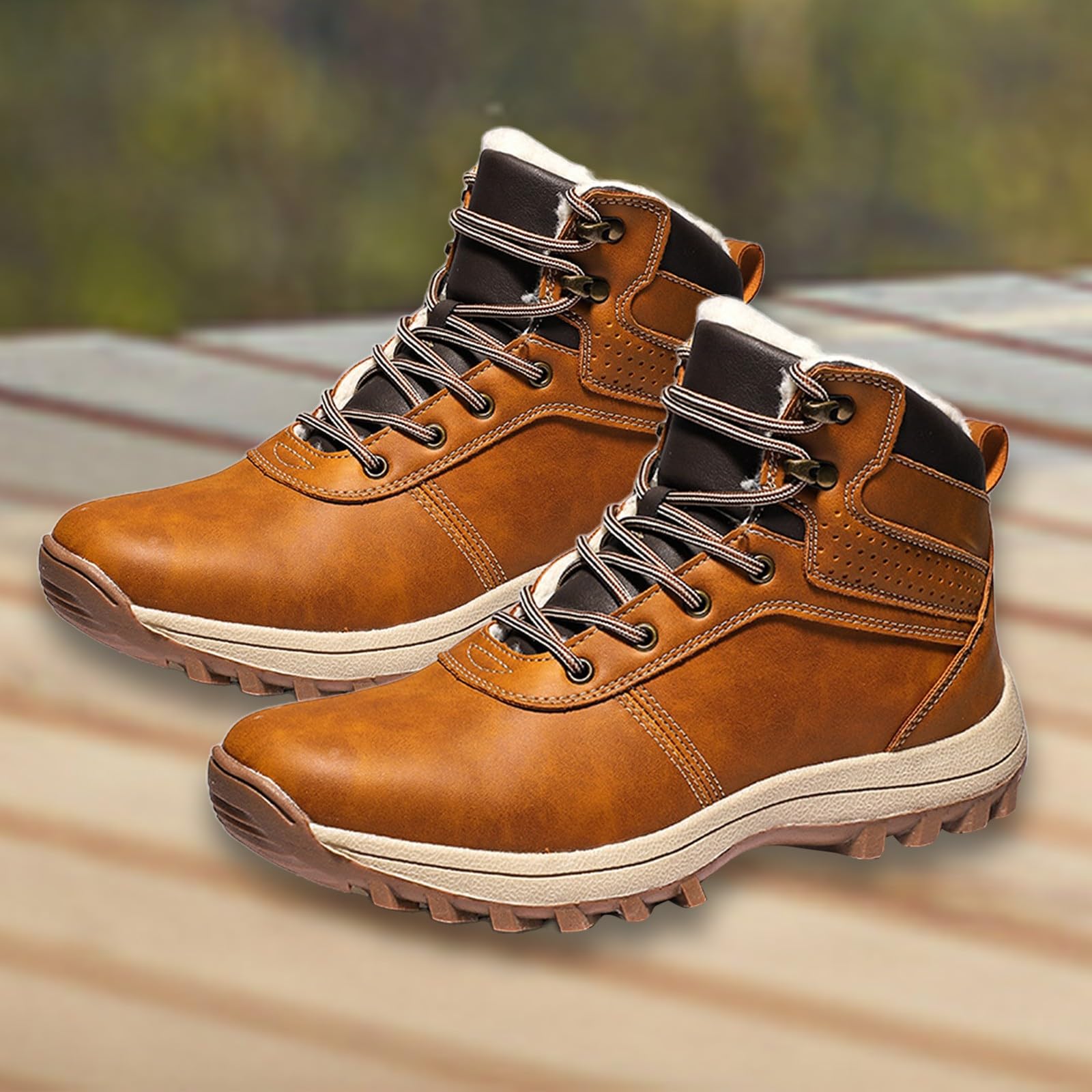 Wanderstiefel Herren Wasserdicht Leder Traillaufschuhe Rutschfest Outdoor
