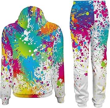 SEPTYK Funny Paint Drop Splatter Pattern Hoodie And