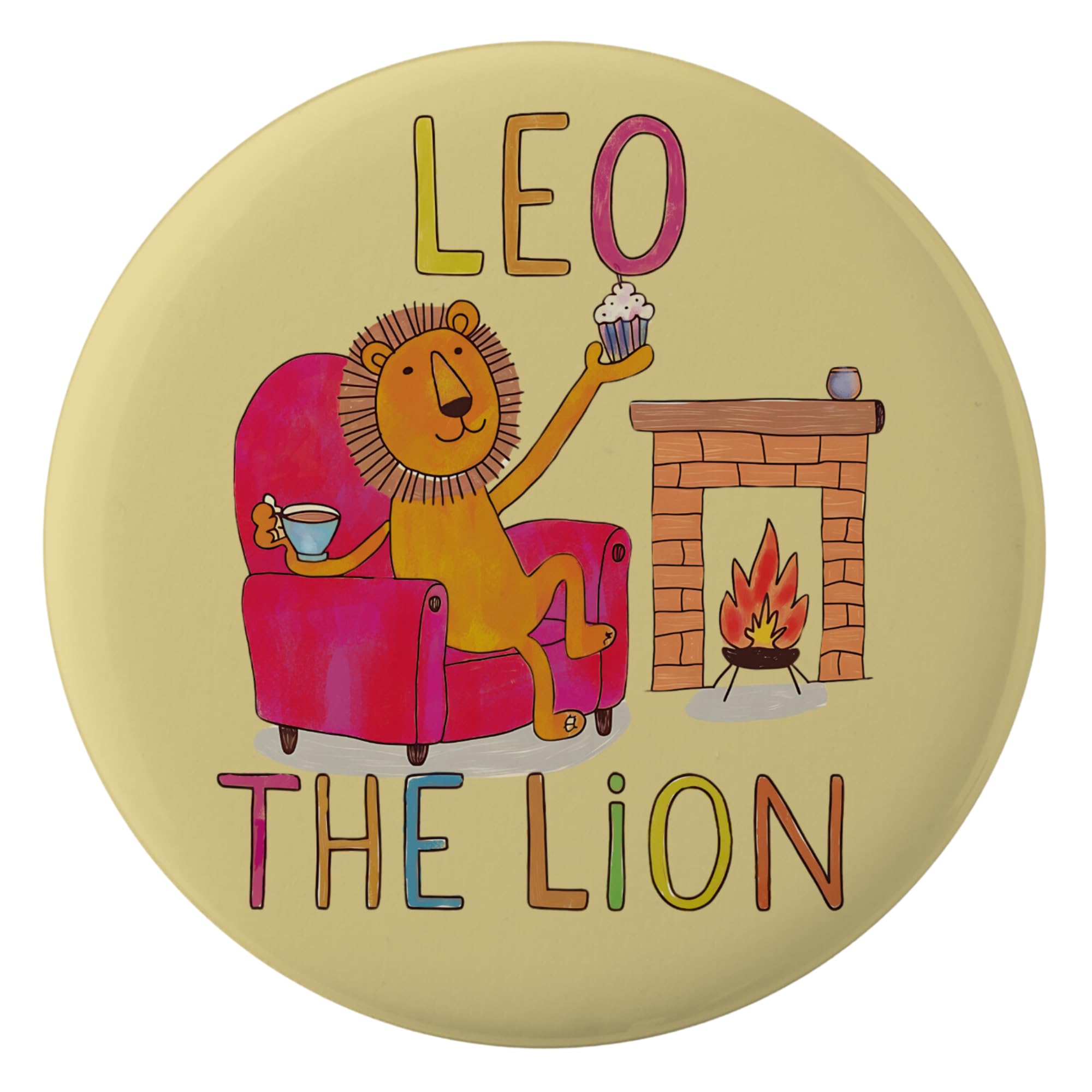 Leo the Lion pin badge, Zodiac sign, Star constellation gift button, leos