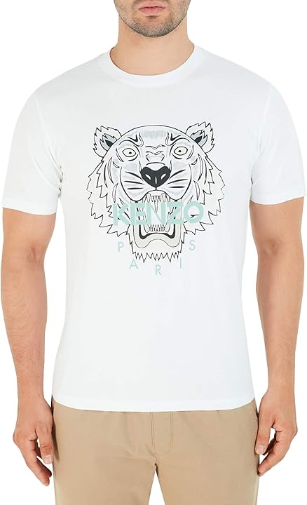 Maglietta kenzo tigre uomo bianca 100% cotone (taglia adatta) B08NXKGCWH