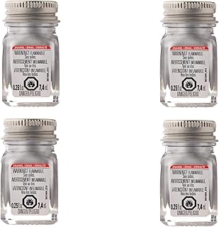 Testors 1146TT Enamel Paint Testor, Metallic Silver, 1/4-Ounce (4)