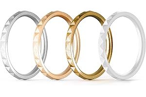 ThunderFit Thin and Stackable Silicone Rings for Women: Fashionable and Durable Wedding Bands
