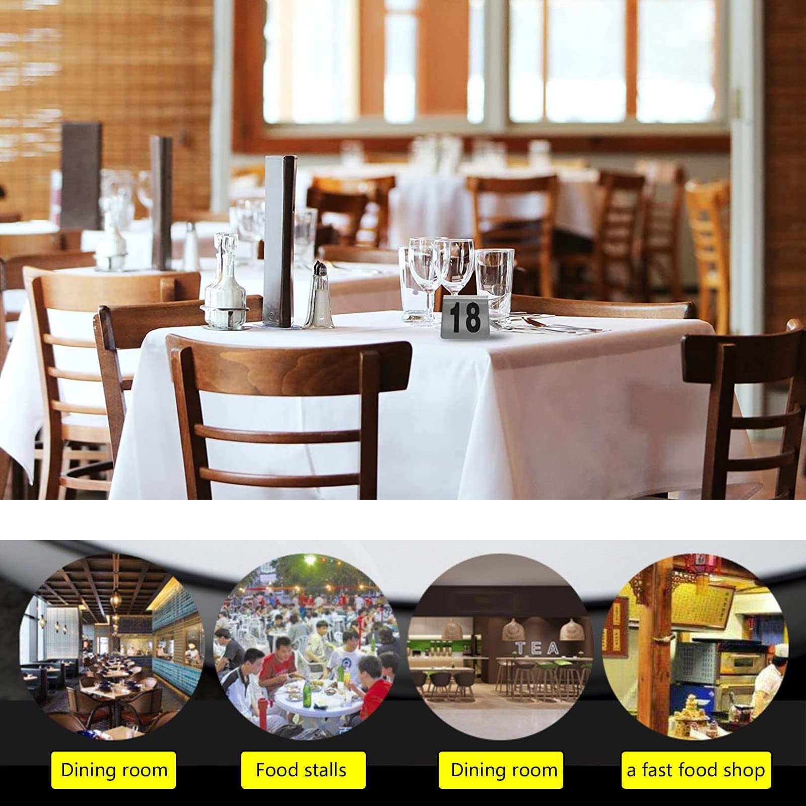 Tischnummernständer im Zeltstil für Restaurants, Bars, Partys, Hochzeiten. Tischnummern-Tischkarten, 1-50 1-100 stapelbare Tischnummern aus Metall, platzsparend, doppelseitige digitale Karten (1