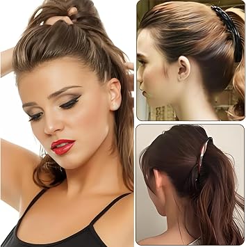 4 Pcs Banana Hair Clips, Ponytail Banana Clip, Double Comb Long Clips for Women & Girls