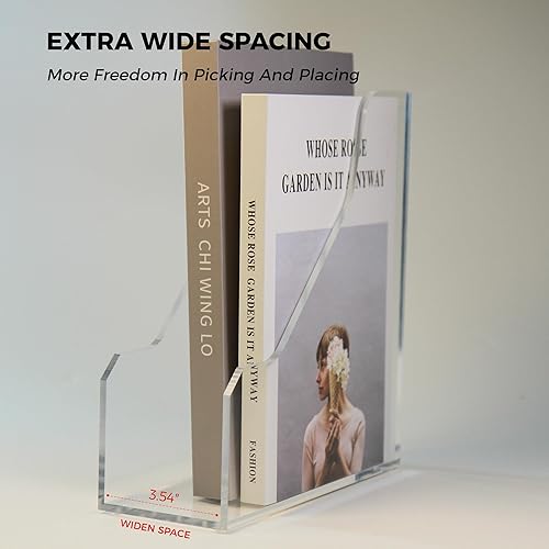 Miniatura 6 de Soportes de archivos de acrílico para revistas, organización y almacenamiento de aula, clasificador de archivos de sujetalibros transparente,