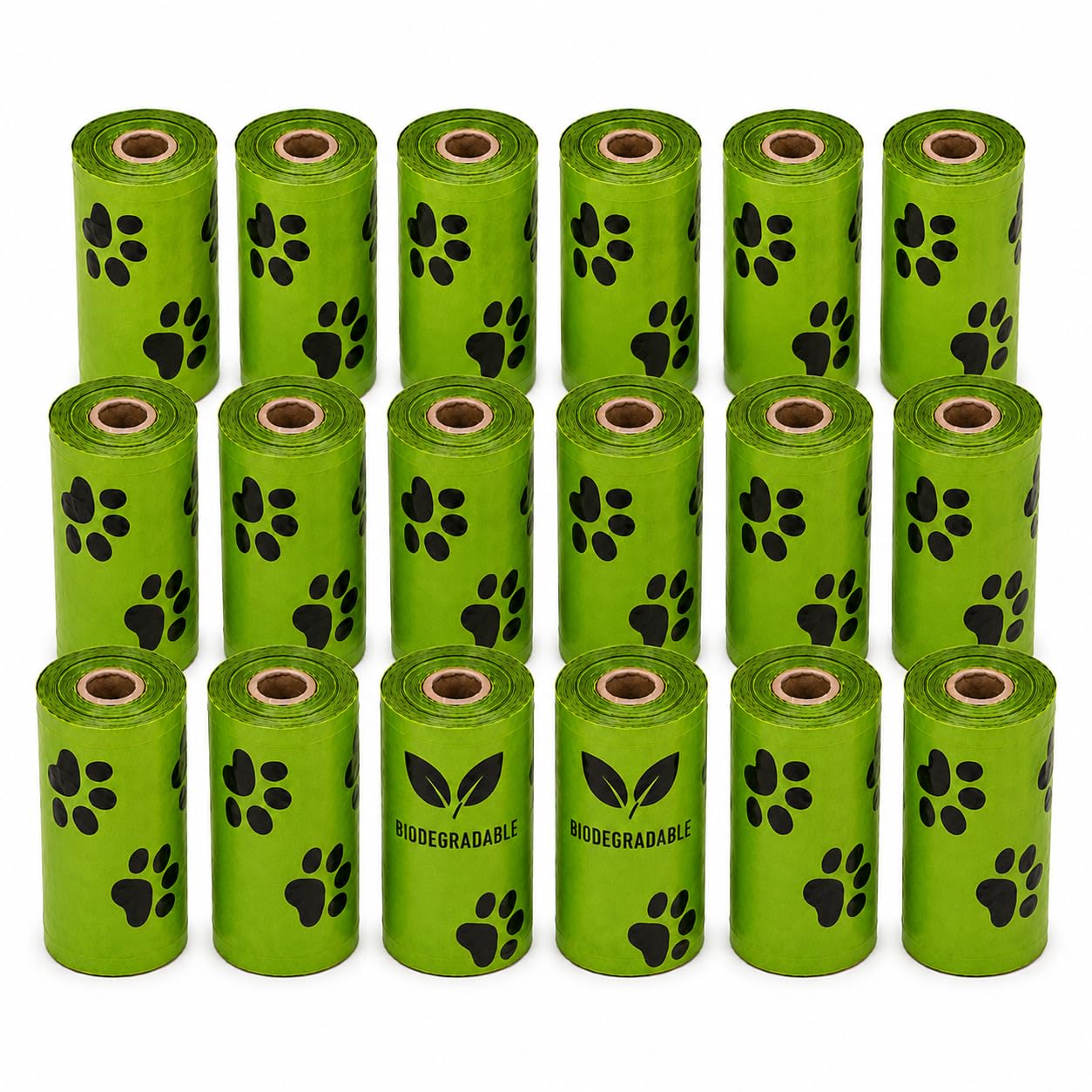 Biodegradable Dog Poo Bag Refills – 18 Rolls, 270 Dog Waste Bags Total, 15 Bags per Roll – Replacement Rolls for Poo Bag Holders and Dispensers