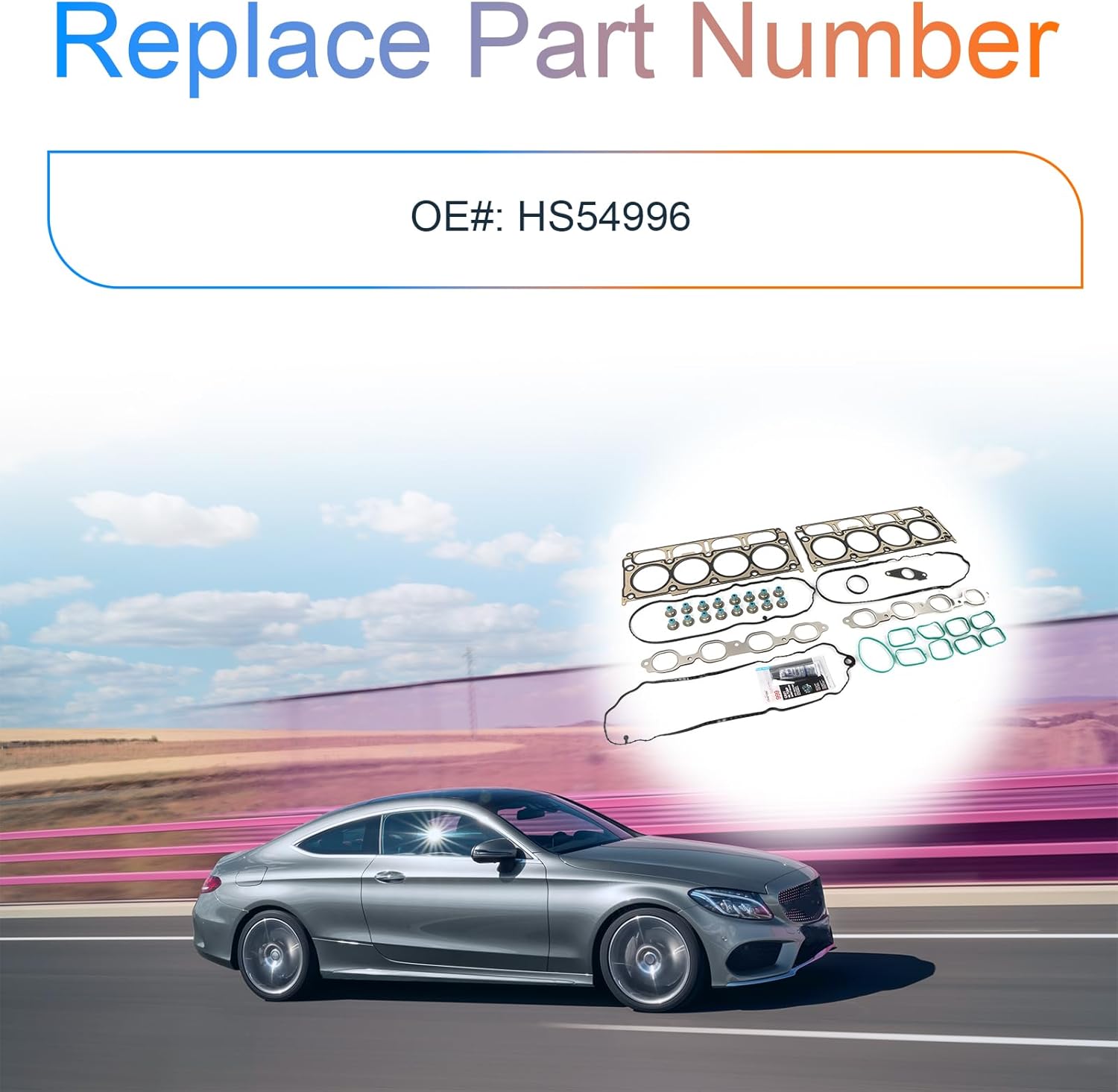 5.3L Engine Cylinder Head Gasket Kit Fits for Chevy Silverado 1500/ Suburban/Tahoe, GMC Sierra 1500/ Yukon/Yukon XL 2015 2016 2017 2018 2019 5.3L V8 OE HS54996