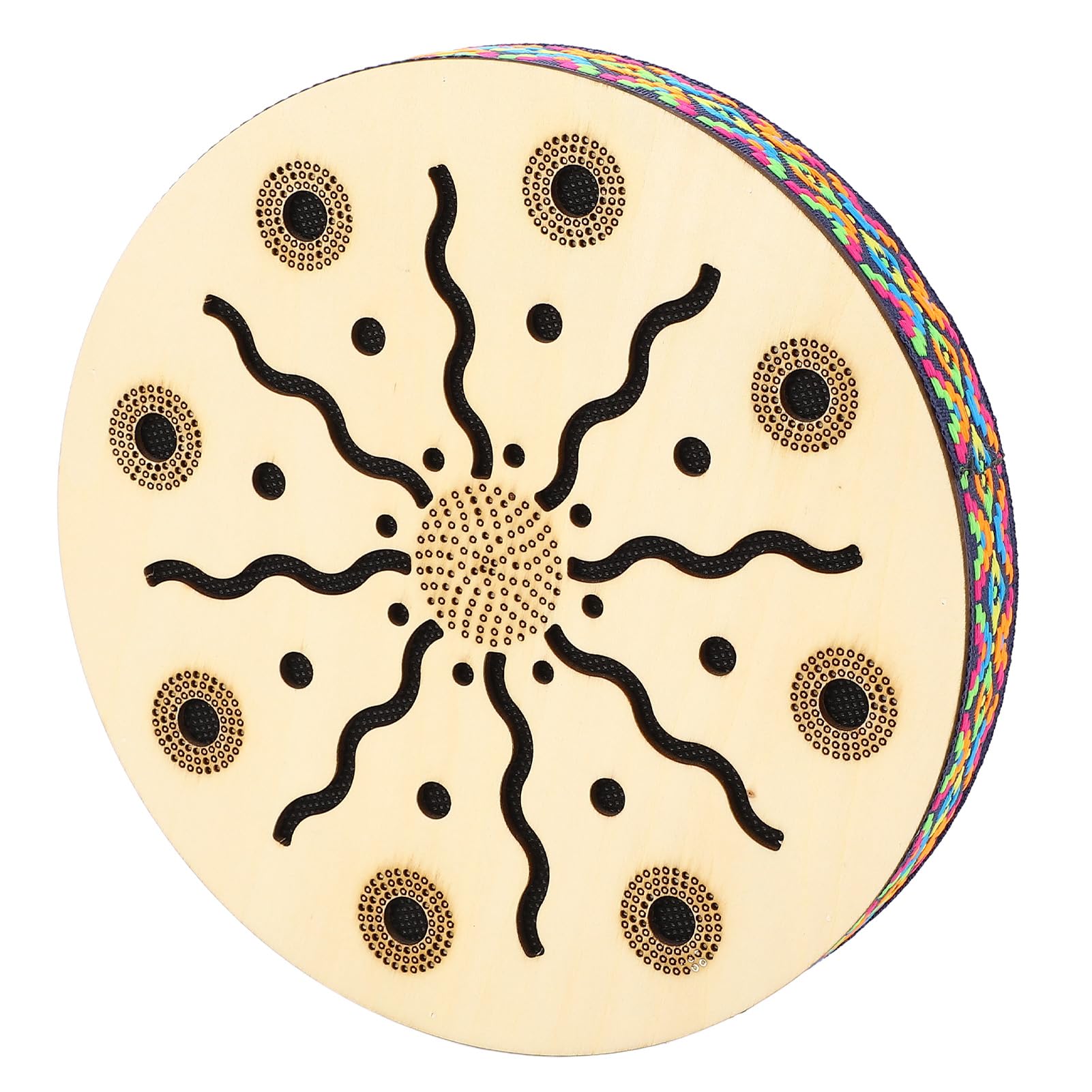 Sea Drum Ocean Wave Sound da 8 pollici Maple Portable Maple Wood Etnic Musical Percussion Strument per bambini per adulti Music Classroom Camping
