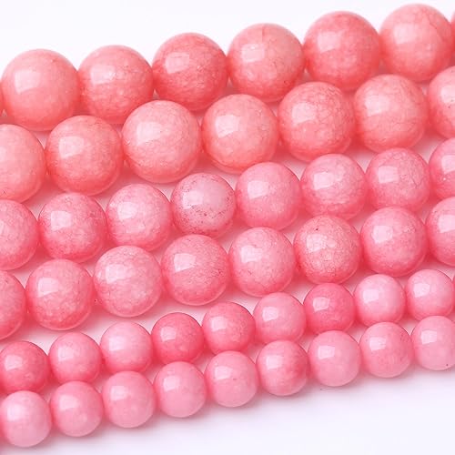 Cuentas sueltas redondas de rayas rojas B de 12 mm, cuentas de gemas naturales, 