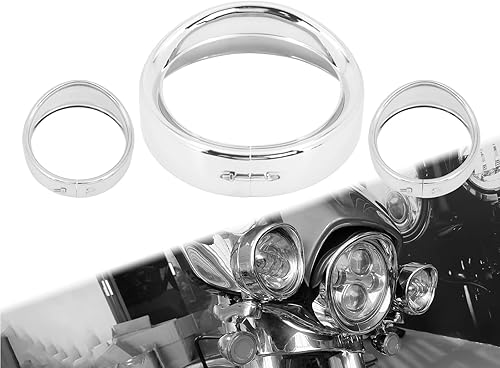 Anillo de ajuste para faros delanteros de motocicleta de 7 pulgadas + 4.5 pulgadas de luz antiniebla, estilo visera para Harley Touring Road King