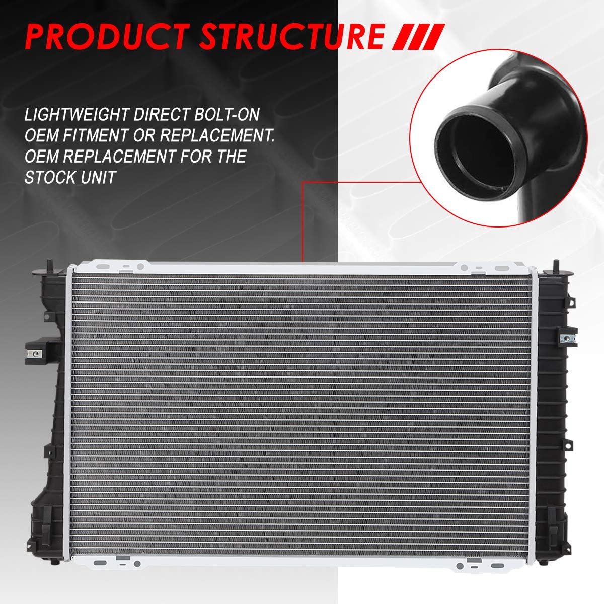 Auto Dynasty Radiator Compatible with 2008-2012 Ford Escape Mazda Tribute Mercury Mariner 2.3L 2.5L, DPI 13040 Factory Style 1-Row Cooling Radiator, Aluminum Core