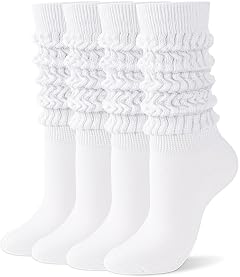 HONGTEYA Slouchy Socks for Women Boot Slouch Scrunch Long Knee High Leg Warmers Soft Cozy Christmas Gift Stocking