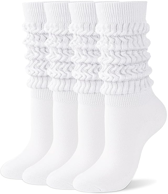 HONGTEYA Slouchy Socks for Women Boot Slouch Scrunch Long Knee High Leg Warmers Soft Cozy Christmas Gift Stocking