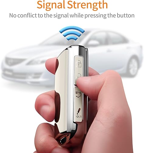 Miniatura 4 de Sindeda Mazda - Funda para llavero con funda para llavero, protección 360 para Mazda 3, CX-5, CX-30, CX-9 (blanco)