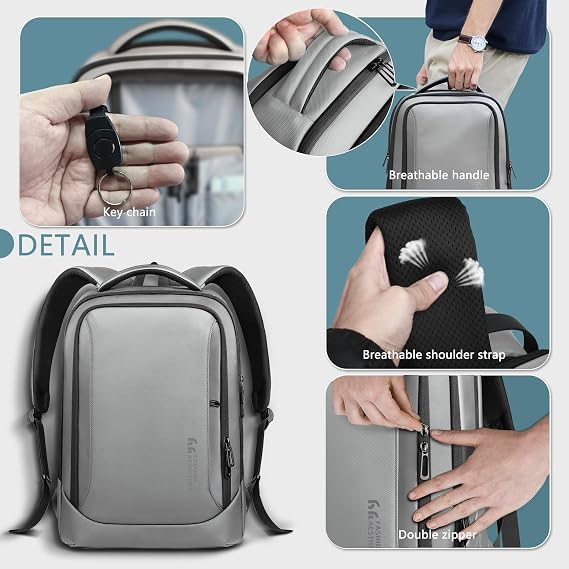 hk Laptop Backpack for Men for 15.6 Inch Computer Bag with USB A&C Charger