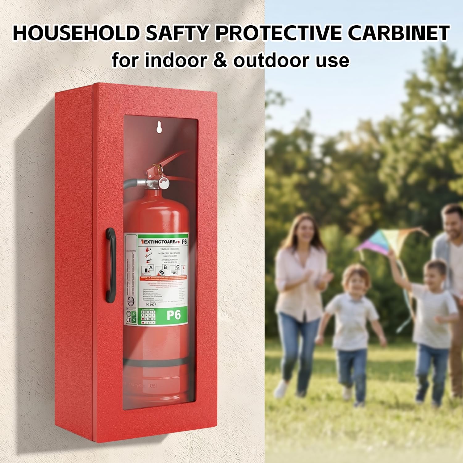10lb Fire Extinguisher Cabinet Wall or Surface Mount, Red | 19-Gauge Galvanized Steel, Acrylic Window, Complete Mounting Hardware, Indoor & Outdoor Use, 24-3/4"H x 10-1/4"W x 6-3/4"D