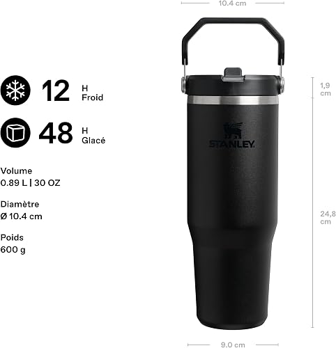 Stanley 1913 Flip Straw Tumbler Gourde Avec Paille 0.89L - Black 2.0 - 2