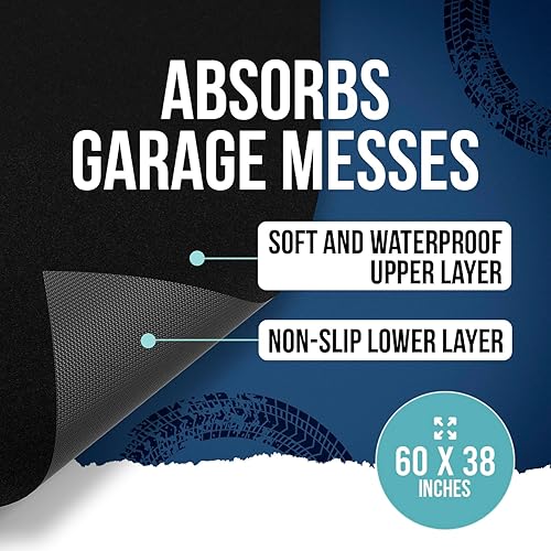 Miniatura 9 de ITSOFT - Alfombrilla para absorber aceite de auto, de alta calidad, absorbe líquidos y protege el suelo del garaje, reutilizable